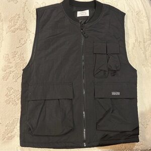 Boys Zara Zip Up Quilted Black Polyester Vest Size 13-14yrs Pre Owned